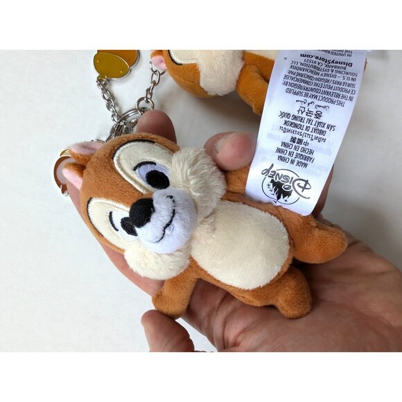 Disney Parks Chip n Dale Keychain Plush Set Acorn Charms Bag Clip - Picture 2 of 7